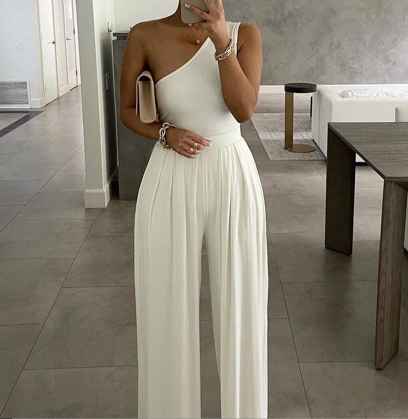 One-shoulder Asymmetric Jumpsuit