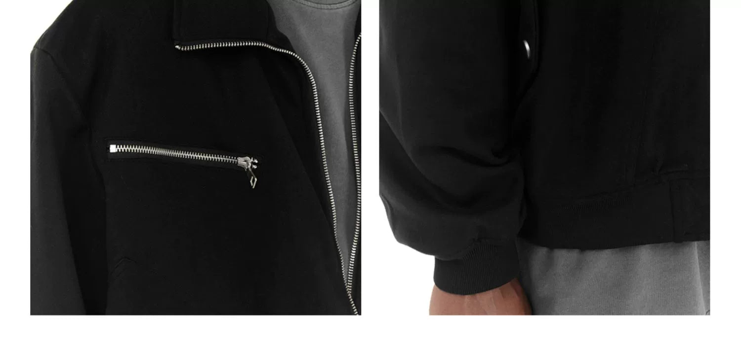 ZIP-UP BLACK JACKET