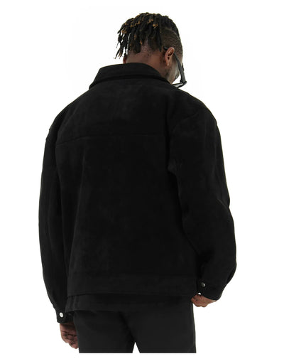 OVERSIZED BLACK SUEDE JACKET