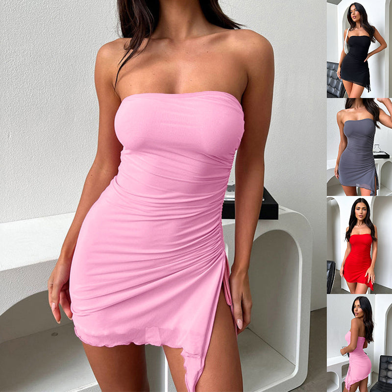 Tube-top Split Dress